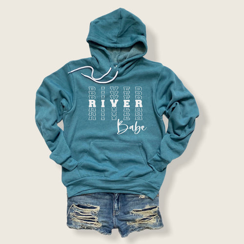 river babe teal hoodie